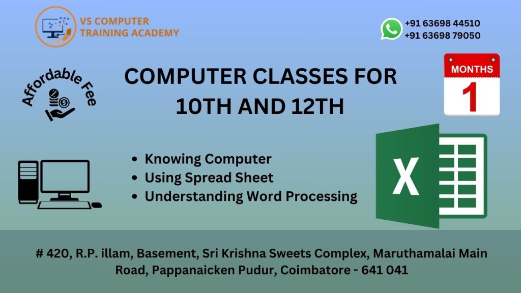 Computer classe for 10 th and 12 th